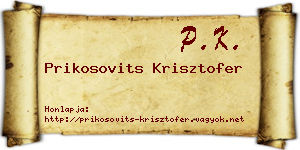 Prikosovits Krisztofer névjegykártya